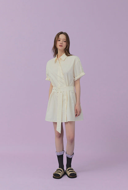 Lovin Roll-Up Shirt Dress (Belt Set)