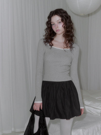 Delvin Lace Bolero Long Sleeve Knit