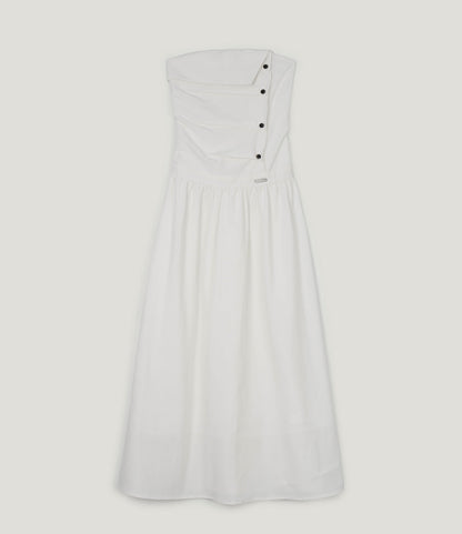 Vinci pattern pintuck long dress