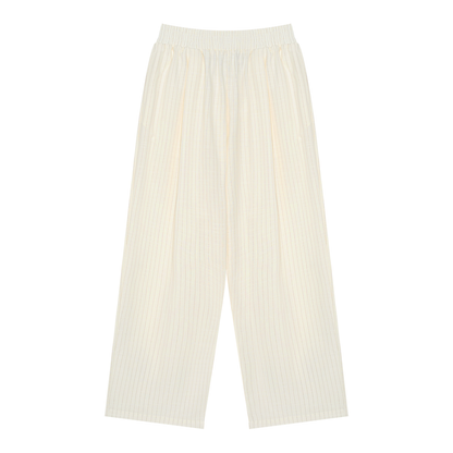 Montenegra Striped Pleated Pants - Cream