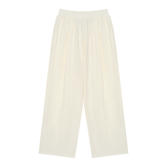 Montenegra Striped Pleated Pants - Cream