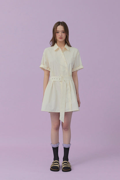 Lovin Roll-Up Shirt Dress (Belt Set)