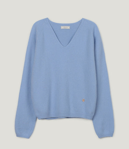 Longc Wool Pastel V-Neck Long-Sleeve Knit