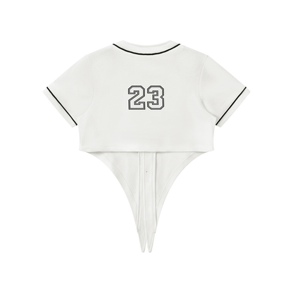 Montenégra Women's Piping Baseball Jersey White