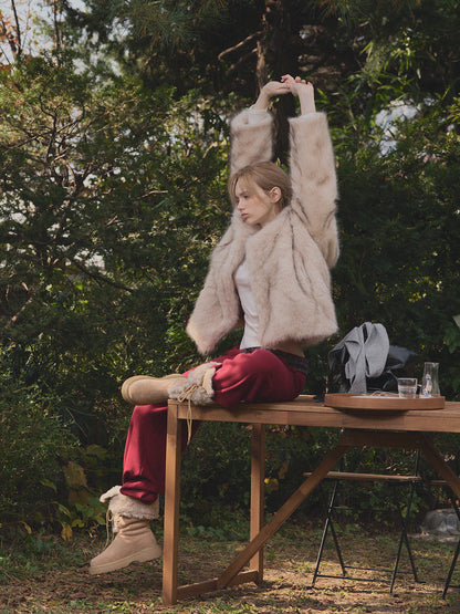 Polton High Neck Soft Fur Jacket