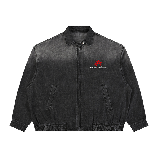Montenegra Vintage Wash Full-Zip Denim Jacket