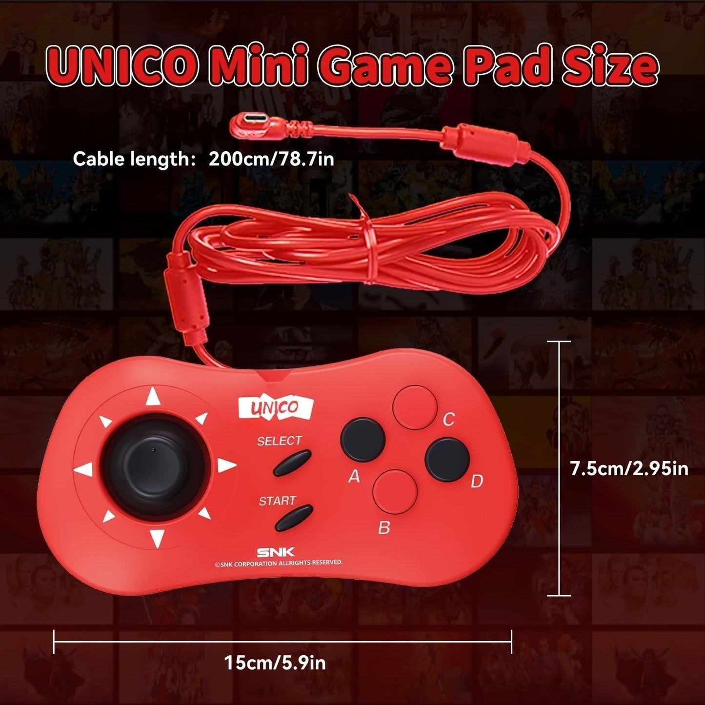Mini Retro Wired Gamepad