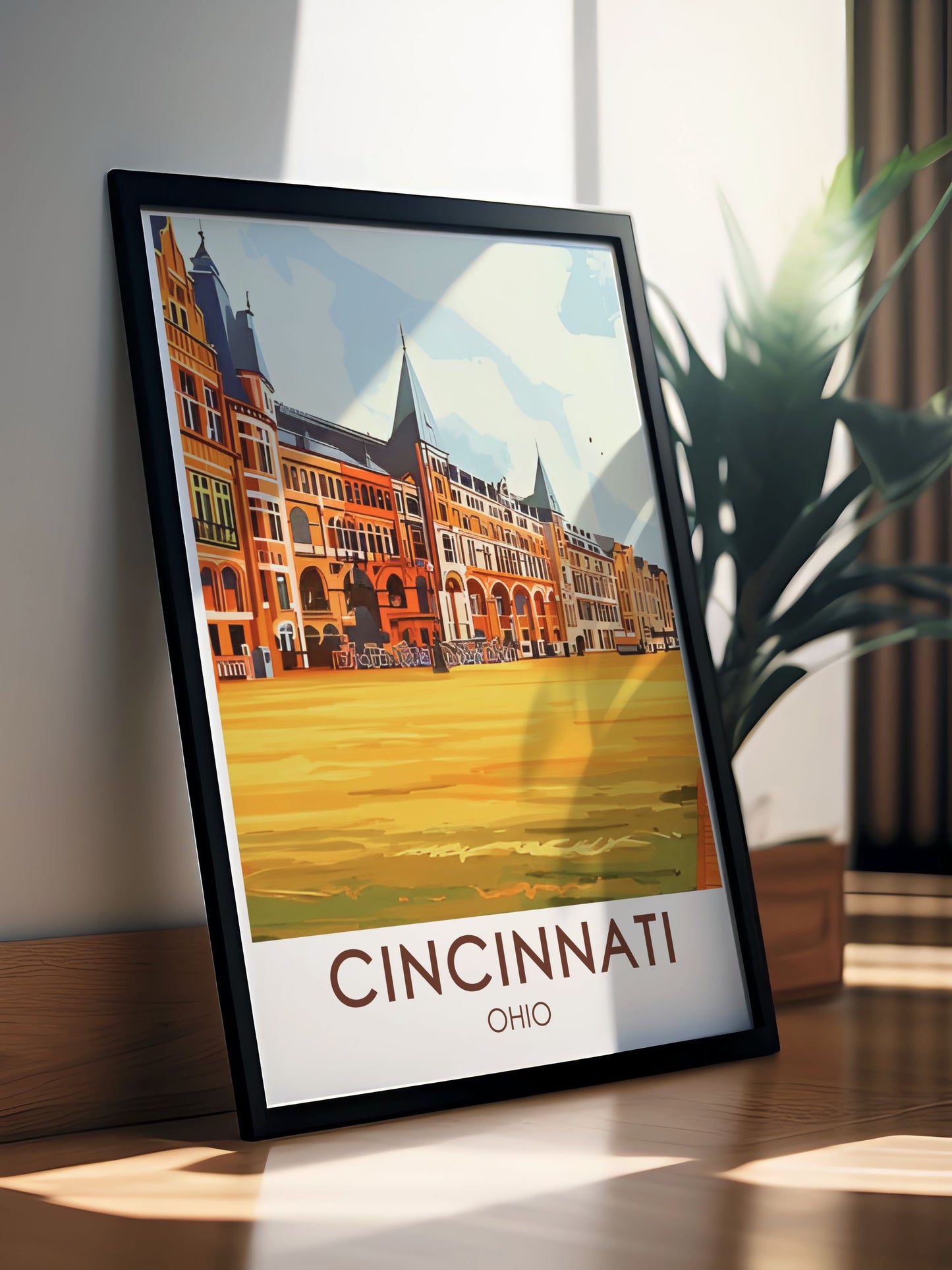 Cincinnati Poster Print -  Cincinnati Music Hall Poster Print - Cincinnati Skyline Travel Print - Cincinnati City Map Canvas Art