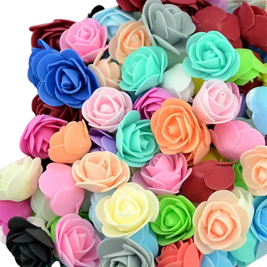 Lookrover 500pcs Mixed Color Artificial Rose Flower Heads DIY Craft Wedding Home Decoration