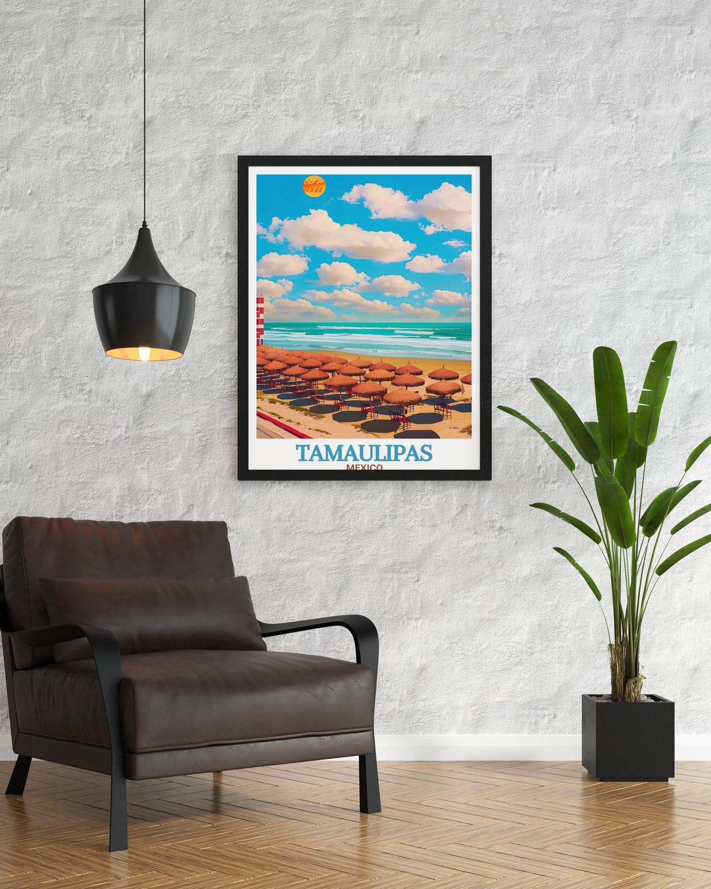 Tamaulipas Poster Print - Playa Miramar Travel Art - Tamaulipas Art Print - Tamaulipas Travel Print - Mexico Travel Poster