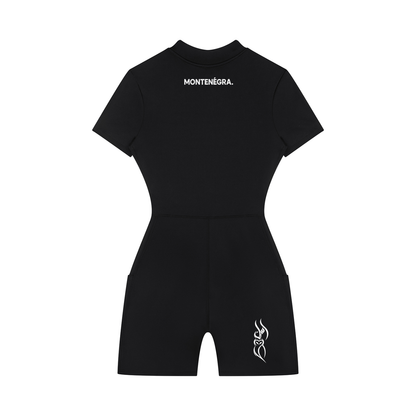 Montenegra Women's Quarter-Zip Short Sleeve Romper