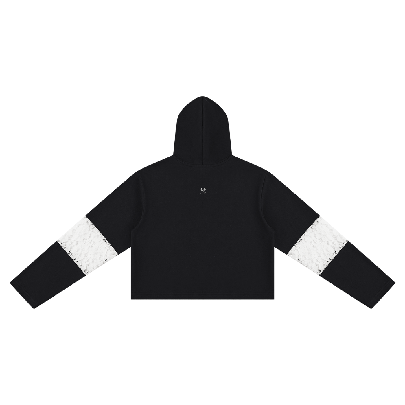 Montenegra Cropped Lace-Panel Hoodie