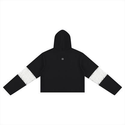 Montenegra Cropped Lace-Panel Hoodie