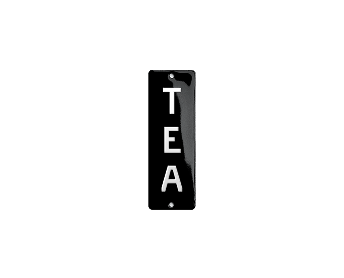 Black Enamel Sign 4 x 12 cm (1⅝" x 4¾")