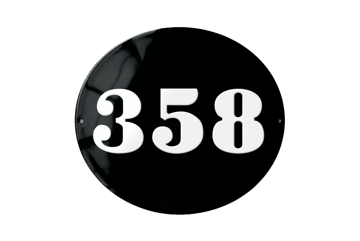 Black Enamel Sign 20 x 18 cm (7⅞" x 7")