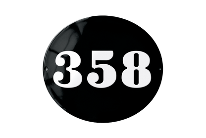 Black Enamel Sign 20 x 18 cm (7⅞" x 7")