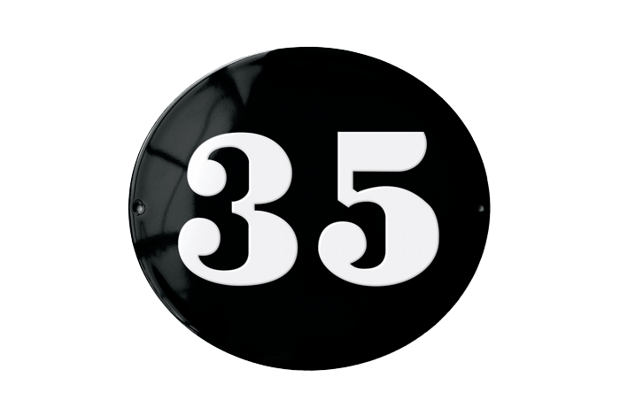 Black Enamel Sign 20 x 18 cm (7⅞" x 7")