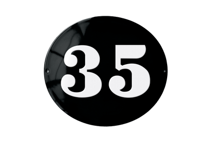Black Enamel Sign 20 x 18 cm (7⅞" x 7")