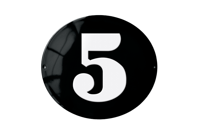 Black Enamel Sign 20 x 18 cm (7⅞" x 7")