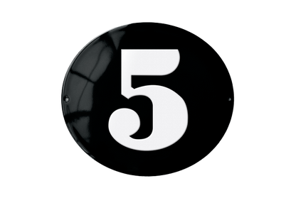 Black Enamel Sign 20 x 18 cm (7⅞" x 7")