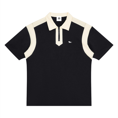 Montenegra Color Block Quarter Zip Polo Shirt