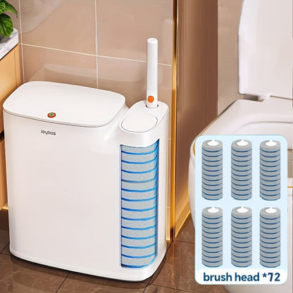 Lookrover Bathroom Trash Can with Toilet Brush Holder 72 Disposable Heads Push-Lid