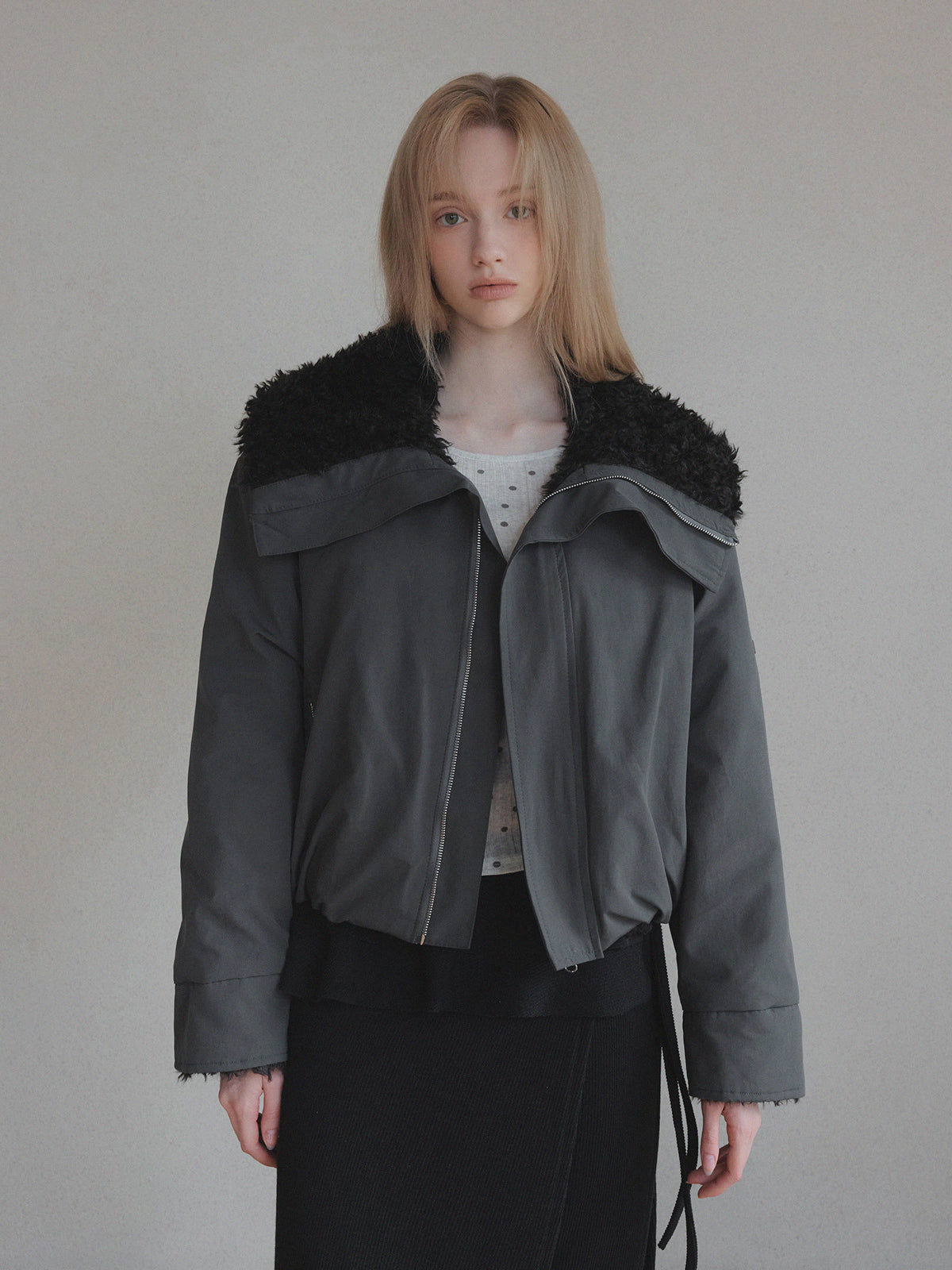 Rihen Fur MA-1 Bomber Jacket