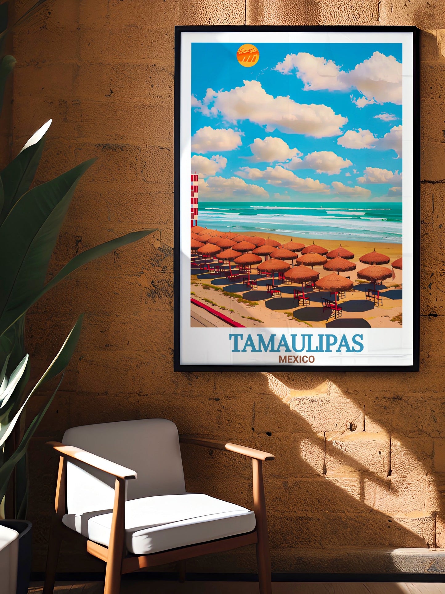 Tamaulipas Poster Print - Playa Miramar Travel Art - Tamaulipas Art Print - Tamaulipas Travel Print - Mexico Travel Poster