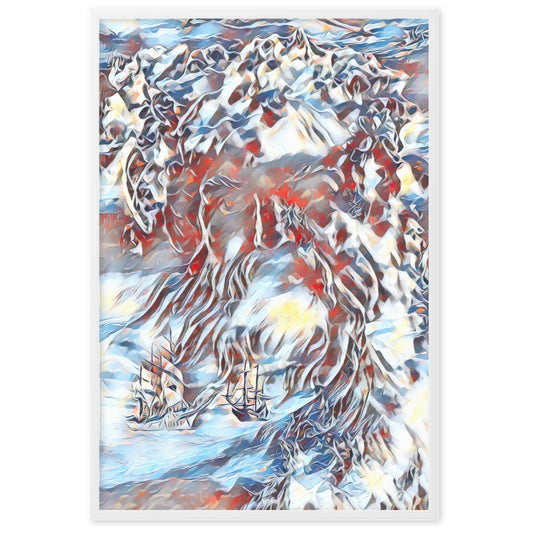 WHEN POSEIDON ASKED THE WAVES TO DANCE Superior Framed Poster