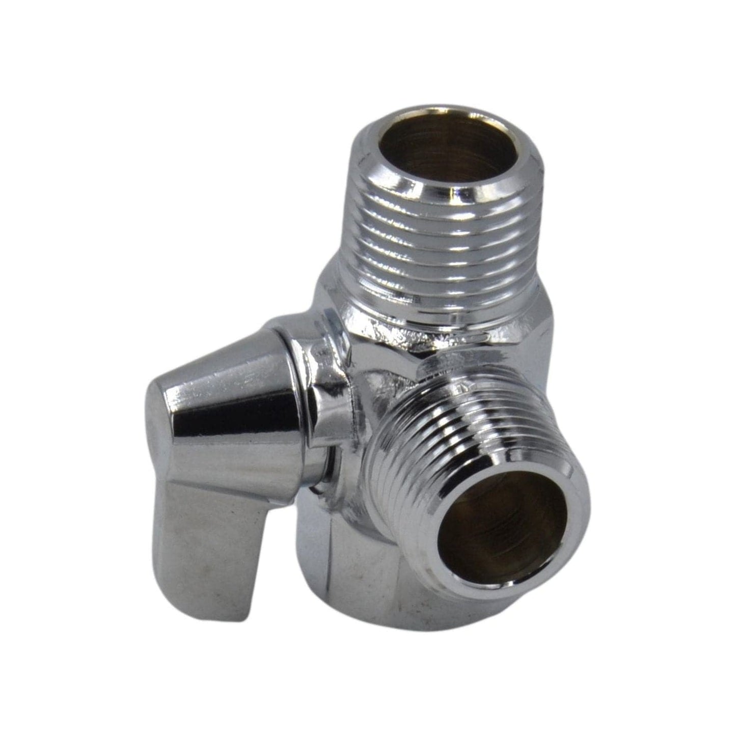 Lookrover Chrome Two-Way Shower Arm Diverter Valve Splitter 1/2 IPS Quarter-Turn
