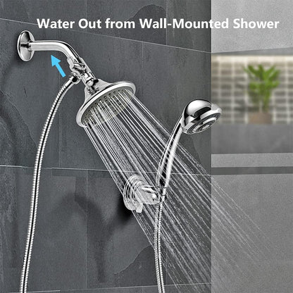 Lookrover Chrome Two-Way Shower Arm Diverter Valve Splitter 1/2 IPS Quarter-Turn