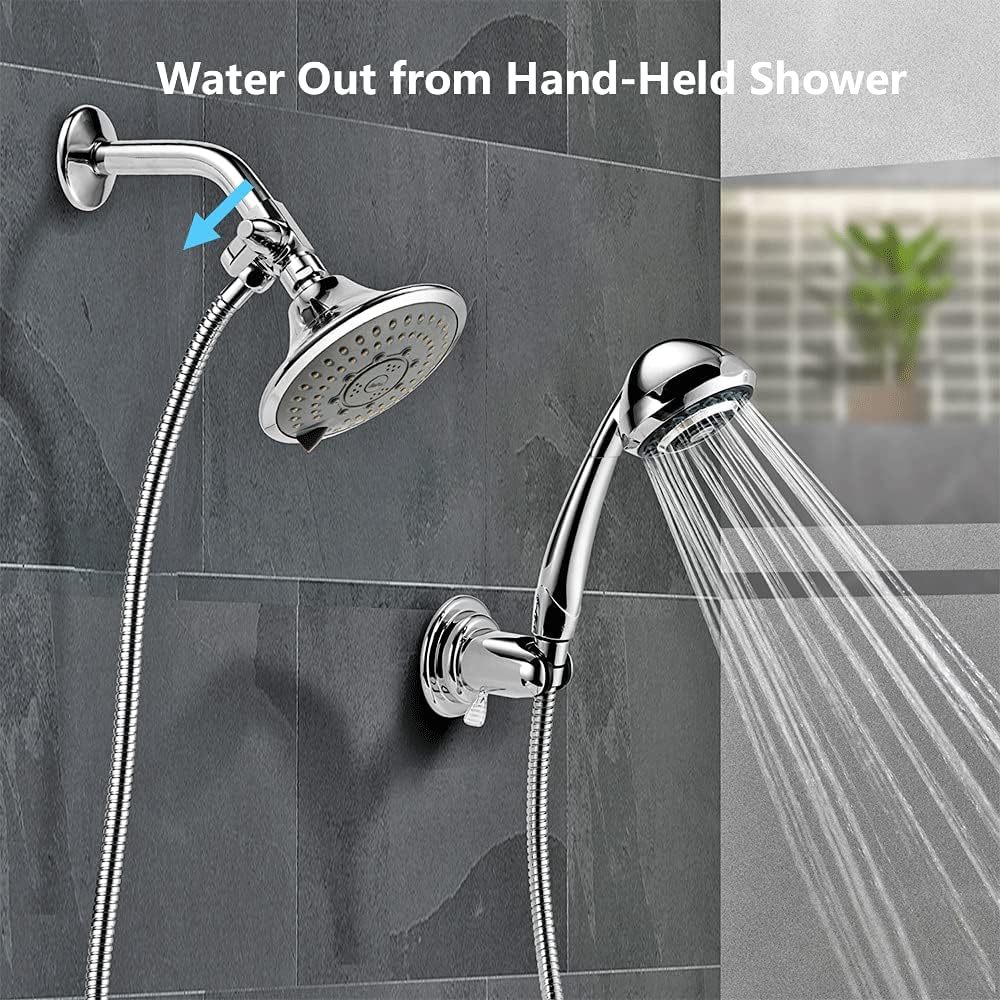Lookrover Chrome Two-Way Shower Arm Diverter Valve Splitter 1/2 IPS Quarter-Turn