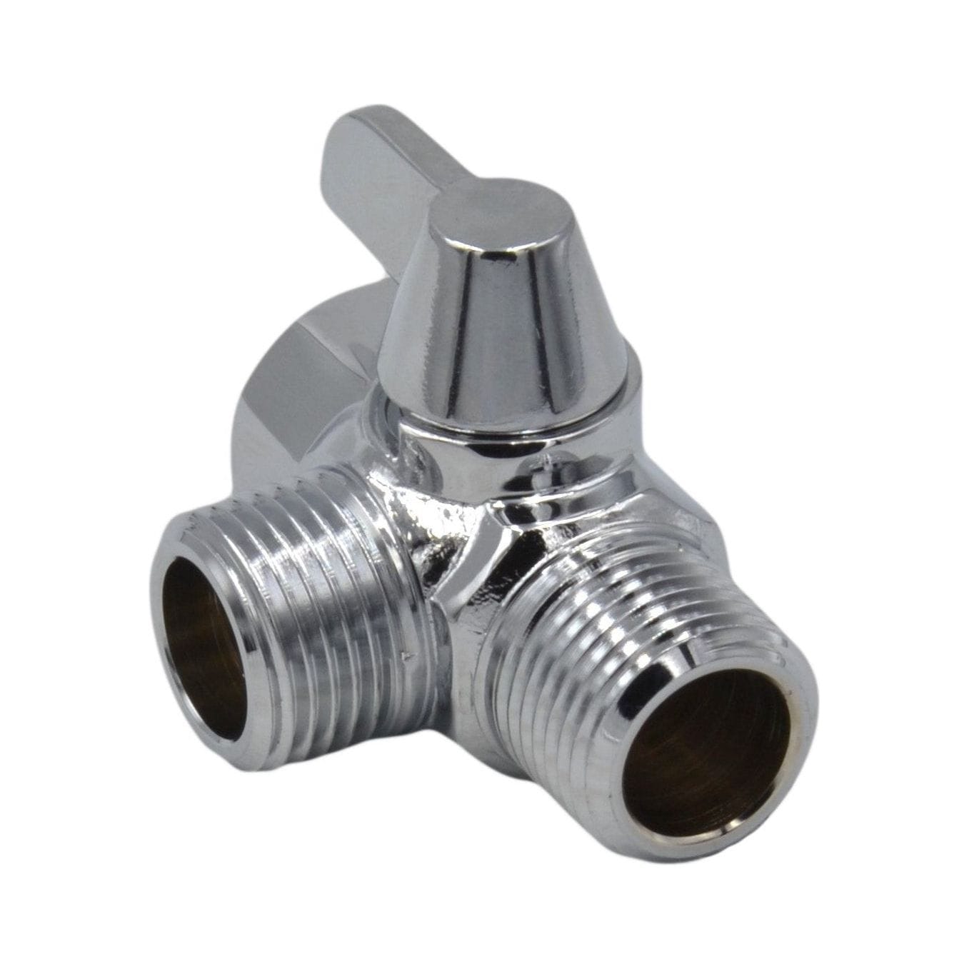 Lookrover Chrome Two-Way Shower Arm Diverter Valve Splitter 1/2 IPS Quarter-Turn