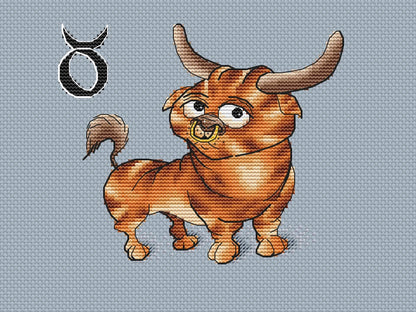 Horoscope. Taurus - PDF Cross Stitch Pattern