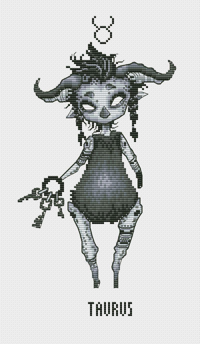 Horoscope. Taurus - PDF Cross Stitch Pattern