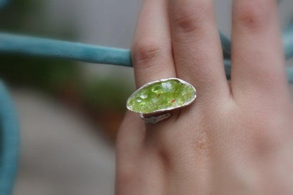Murano Glass Silver Statement Ring, Handmade Statement Jewelry, Organic Nature Band, Gift for Balance & Connection, Sterling Silver 925