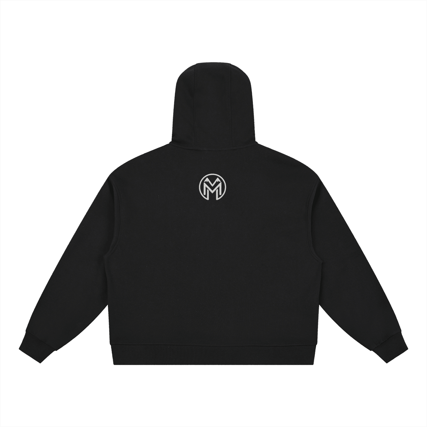 Montenégra Boxy Button Placket Hoodie - Premium Black and White