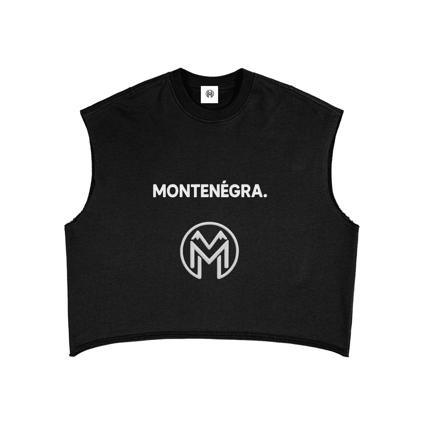 Montenégra French Terry Boxy Tank Top - Premium Black and White