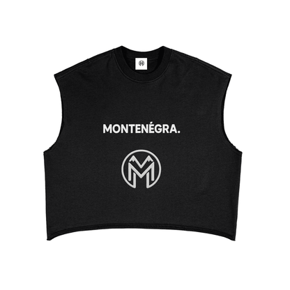 Montenégra French Terry Boxy Tank Top - Premium Black and White