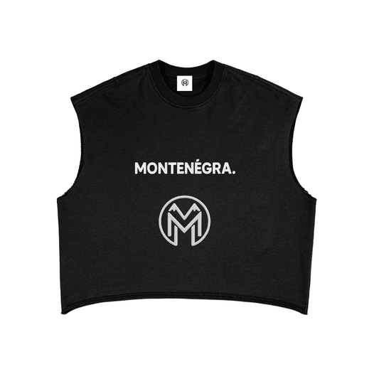 Montenégra French Terry Boxy Tank Top - Premium Black and White