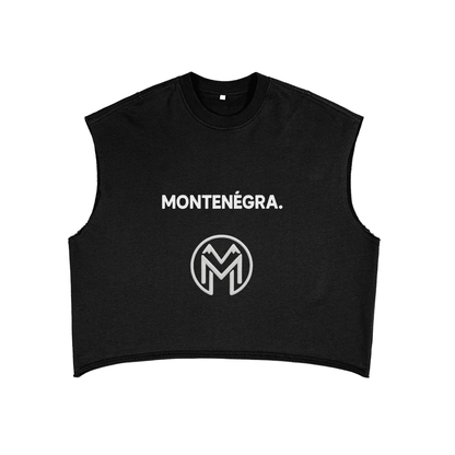 Montenégra French Terry Boxy Tank Top - Premium Black and White