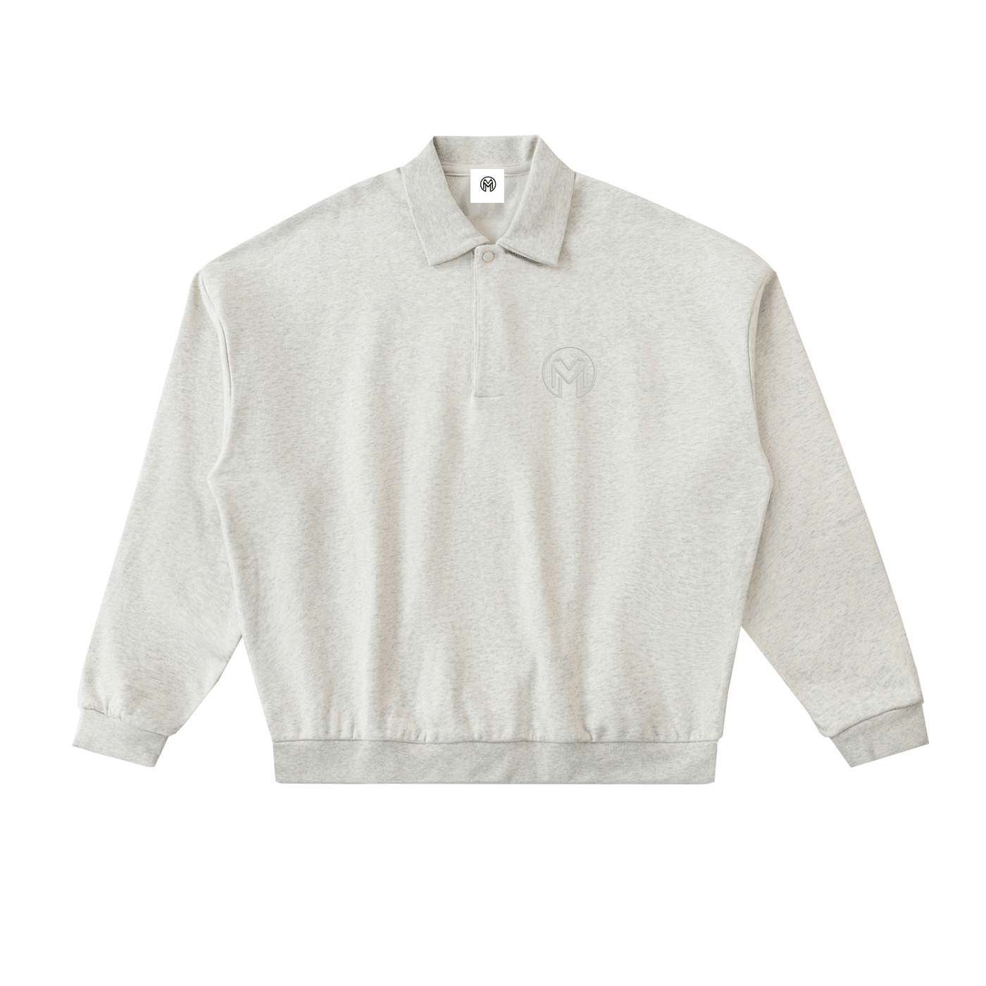 Montenégra Heavyweight Fleece Polo Sweatshirt - Oat White