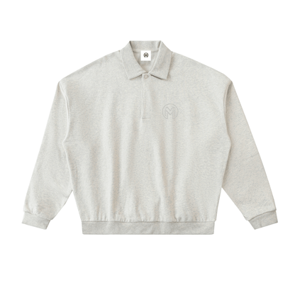 Montenégra Heavyweight Fleece Polo Sweatshirt - Oat White