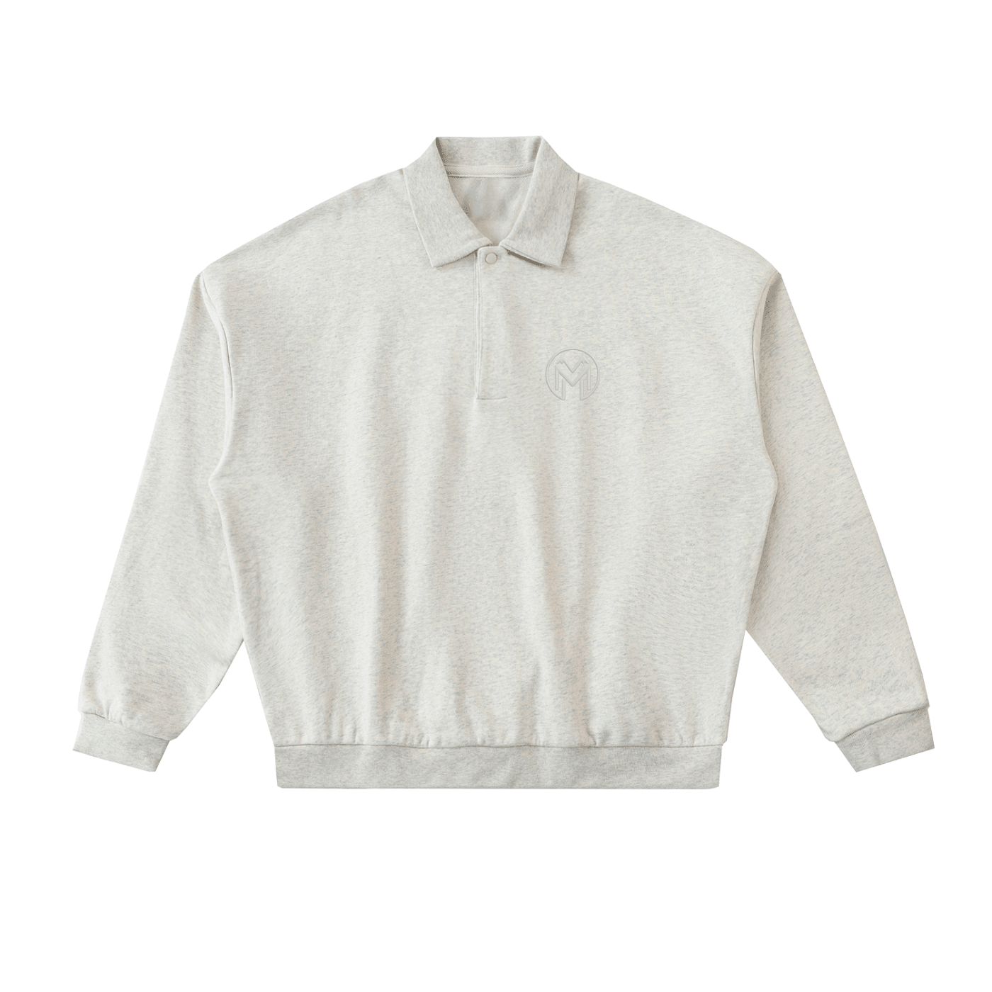Montenégra Heavyweight Fleece Polo Sweatshirt - Oat White