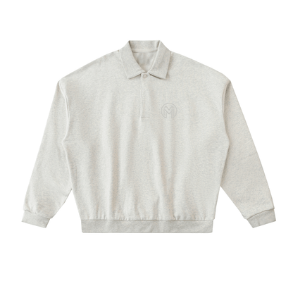 Montenégra Heavyweight Fleece Polo Sweatshirt - Oat White