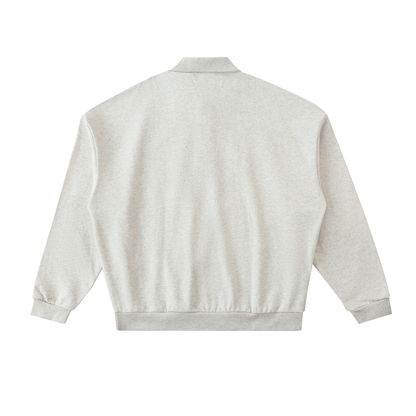 Montenégra Heavyweight Fleece Polo Sweatshirt - Oat White