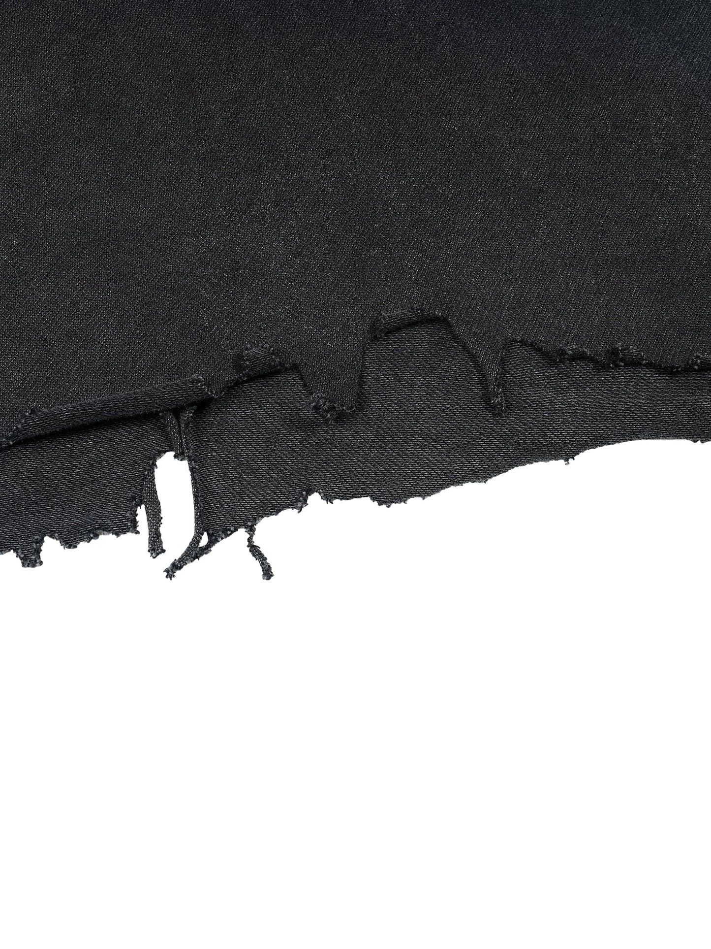 Montenégra Vintage Wash Boxy Distressed Hem T-Shirt - Washed Black and White