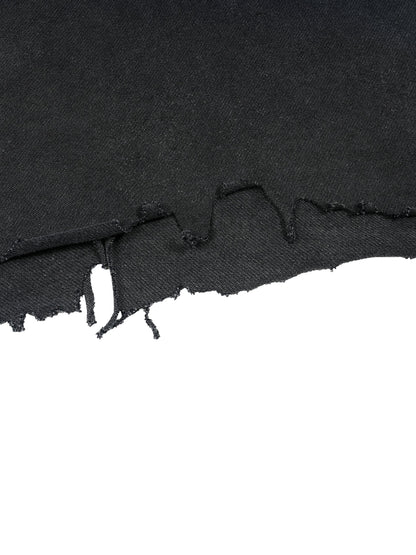 Montenégra Vintage Wash Boxy Distressed Hem T-Shirt - Washed Black and White