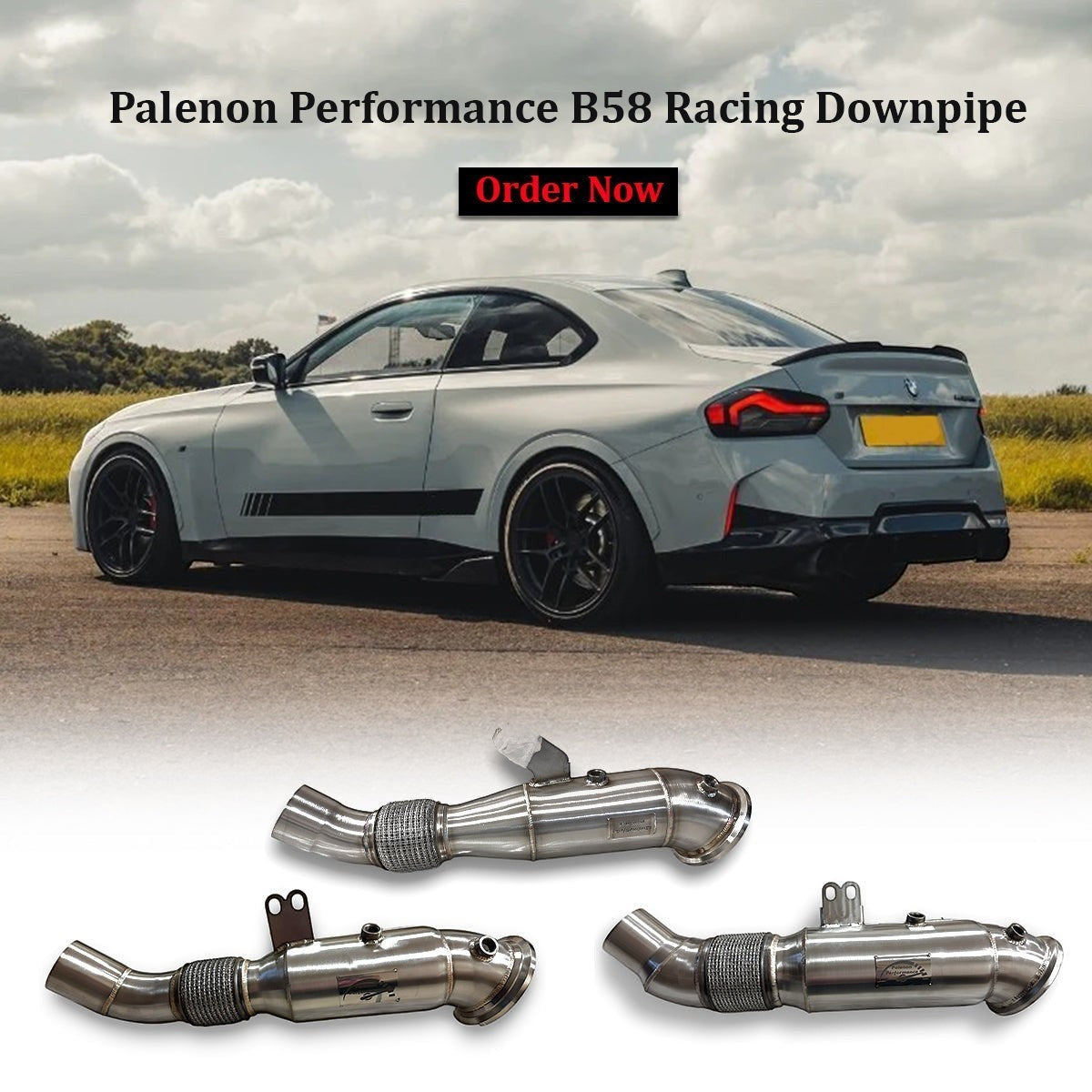 Supra &amp; BMW B58 Racing Downpipe - M340i, M440i, M240i, 340i, 440i, 540i, 640i, 740i, X3, X4, X5, X6, X7 | Palenon Performance