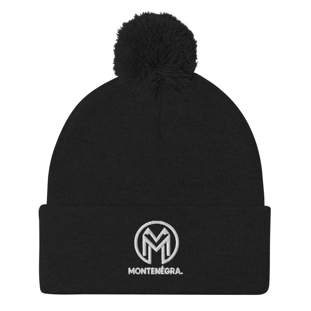 Montenégra Pom-Pom Beanie - Premium Black and White